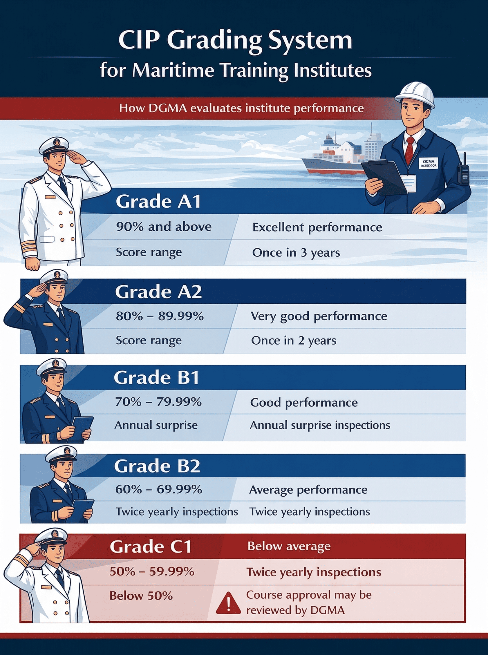 CIP Grading System for Maritime Training Institutes