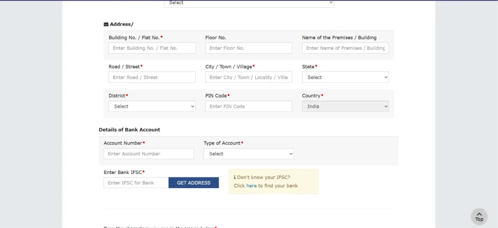 Provide relevant address and bank details