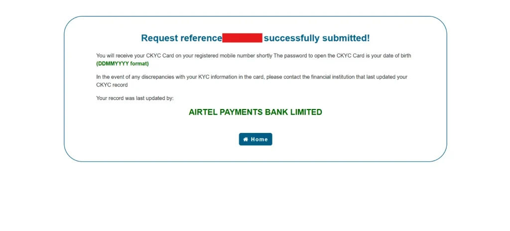 CKYCRR reference number