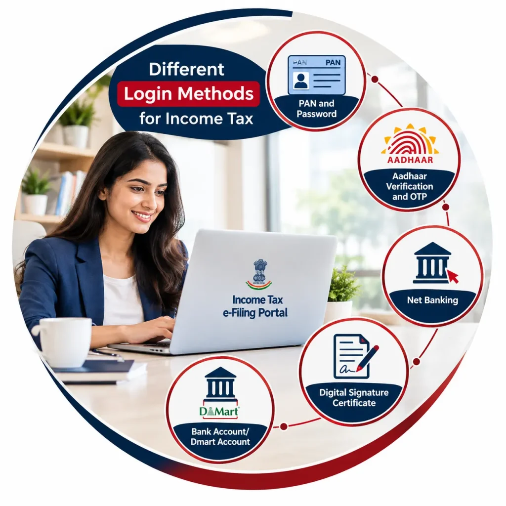 Different Income Tax Login Methods