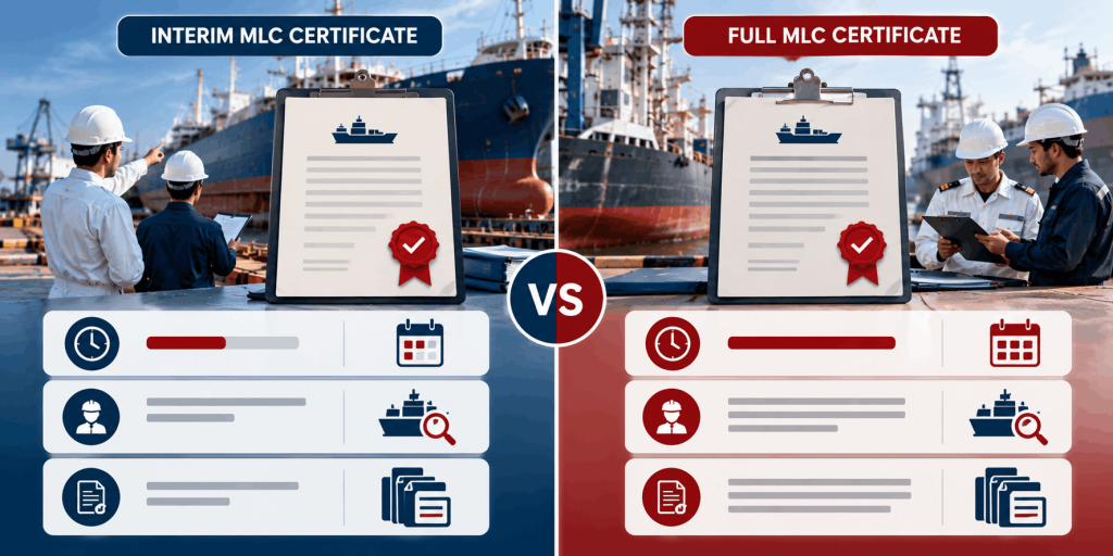 Interim versus full Maritime Labour Certificate requirements and validity