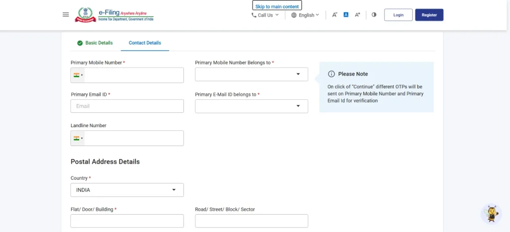 Verify Mobile Number for Income Tax Portal Login
