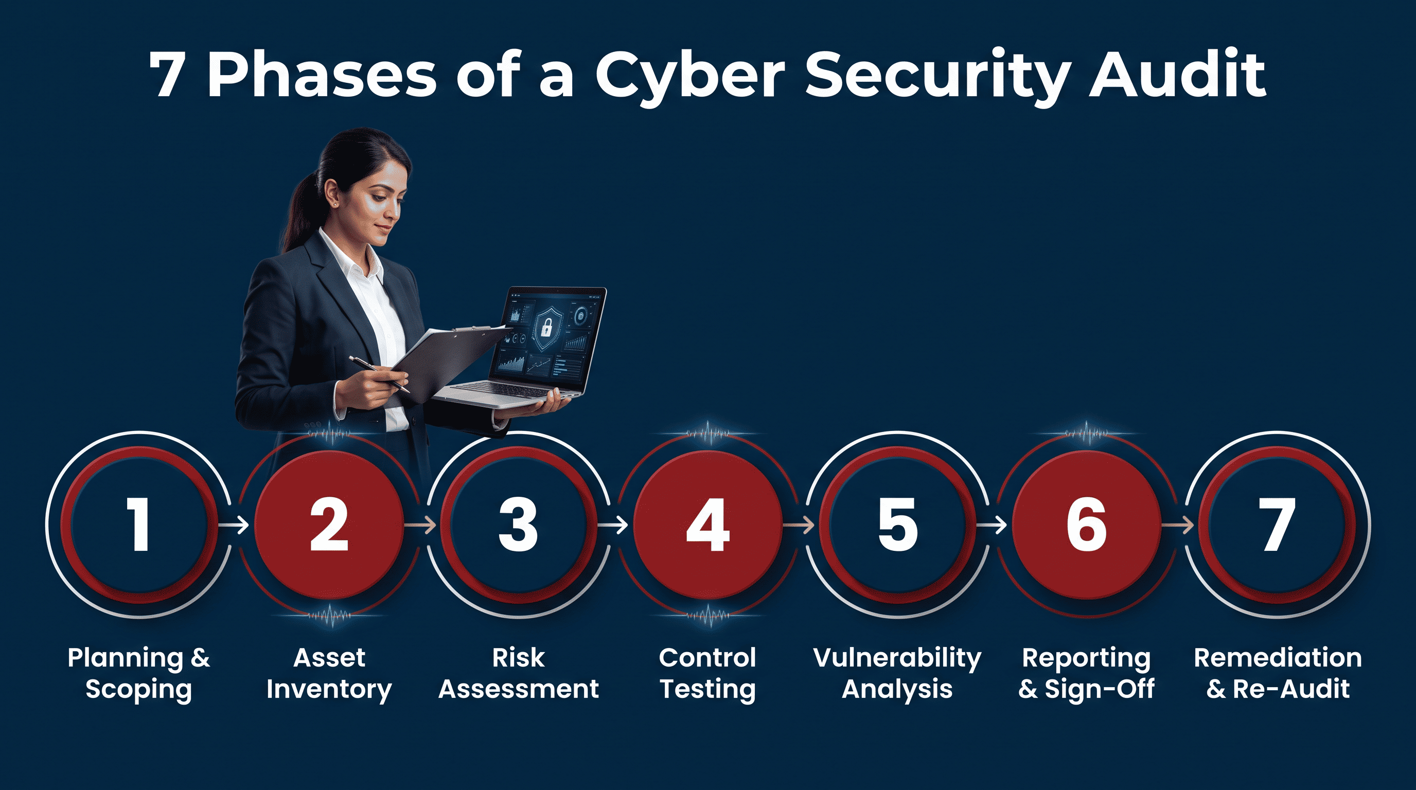 Seven-phase process flow of a cyber security audit