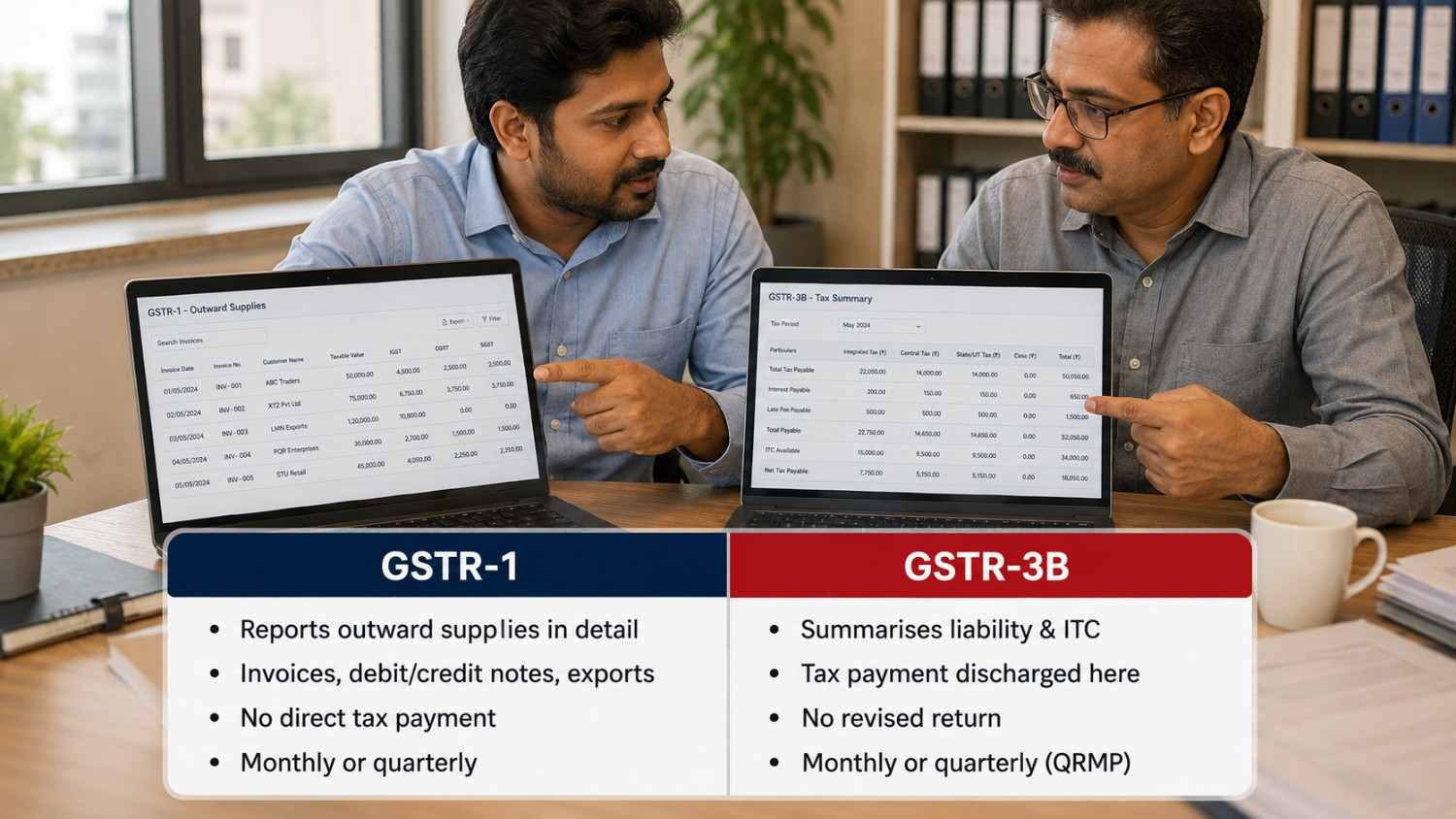 comparing GSTR-1 and GSTR-3B differences