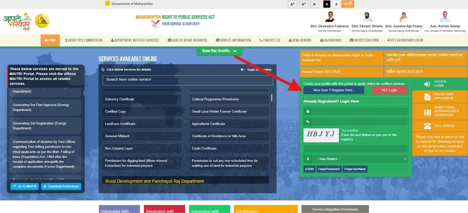 Create an account using the portal's registration facility