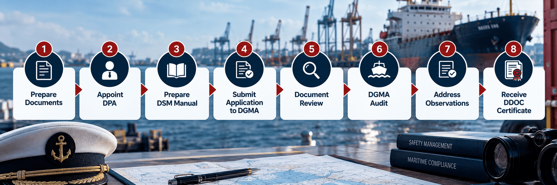Flowchart of the step-by-step DDOC application and audit process in India