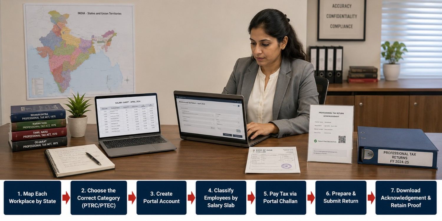 professional tax registration, payment, and return filing process