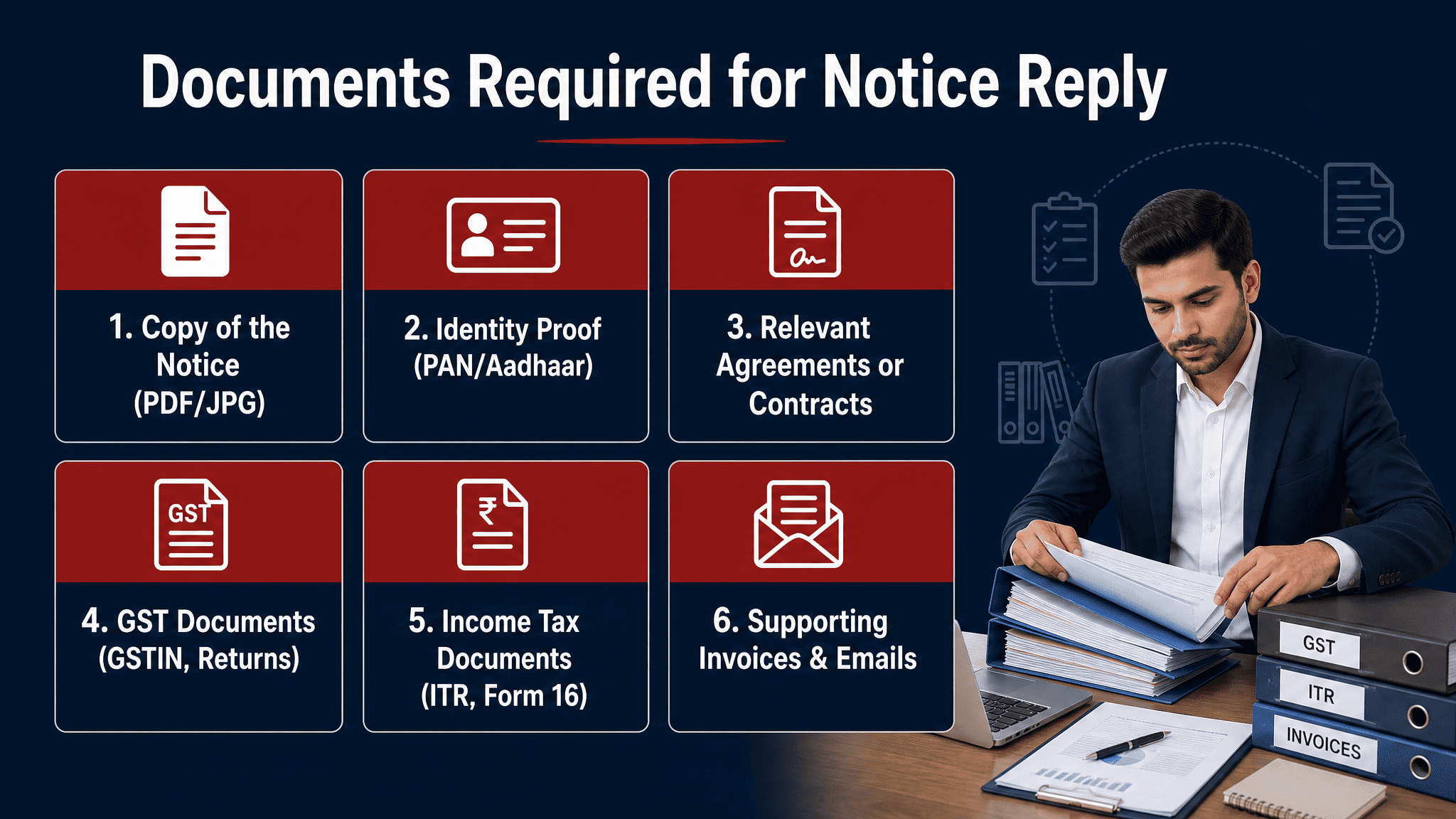 Documents required for Notice Reply Draft Services