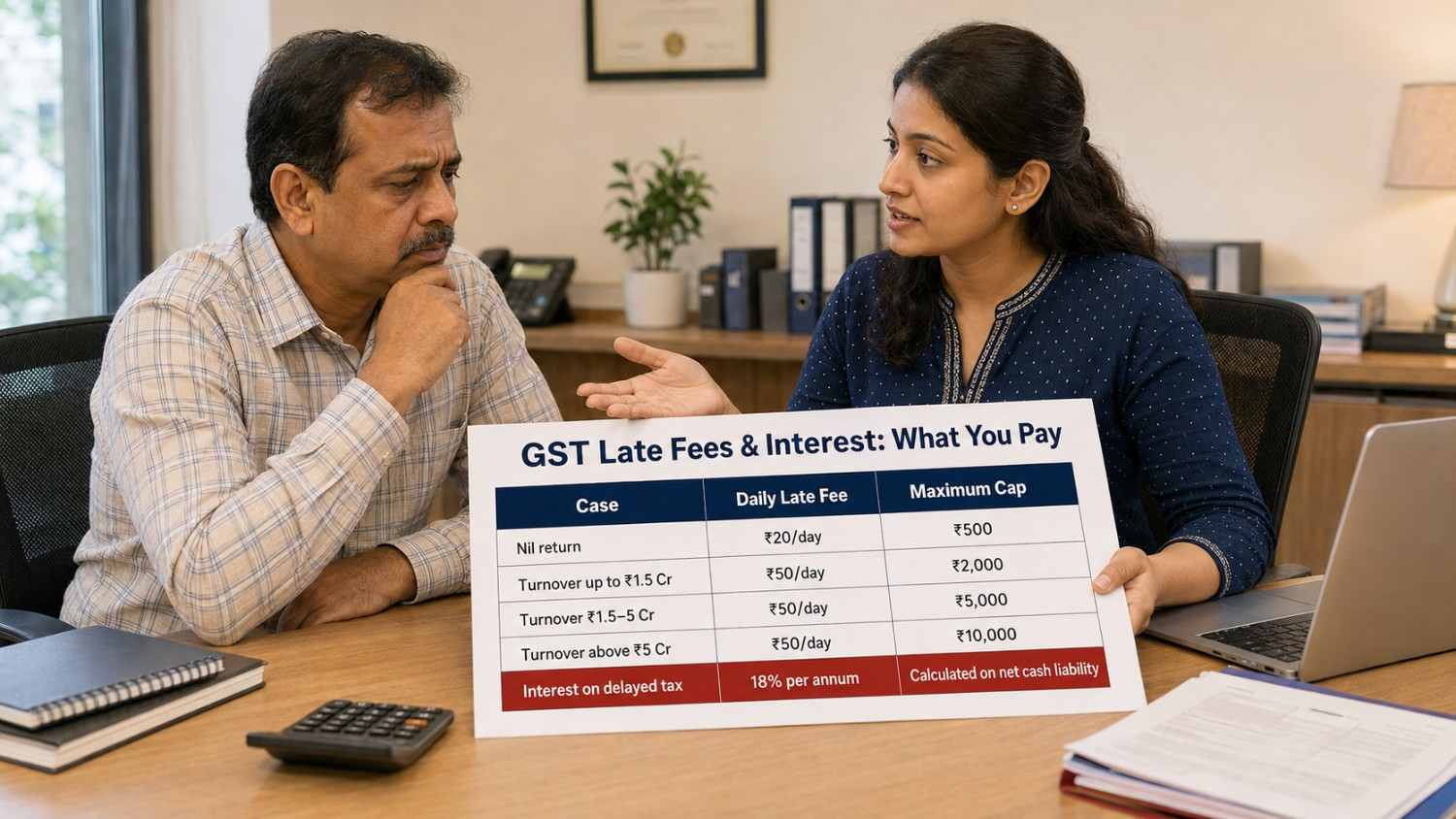 GST late fees and interest rates