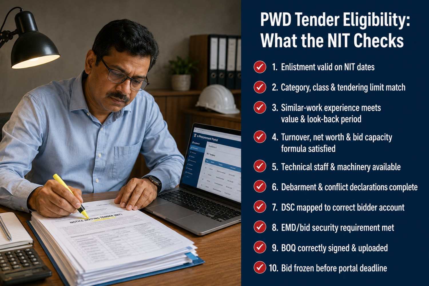 PWD Tender Eligibility: What the NIT Checks