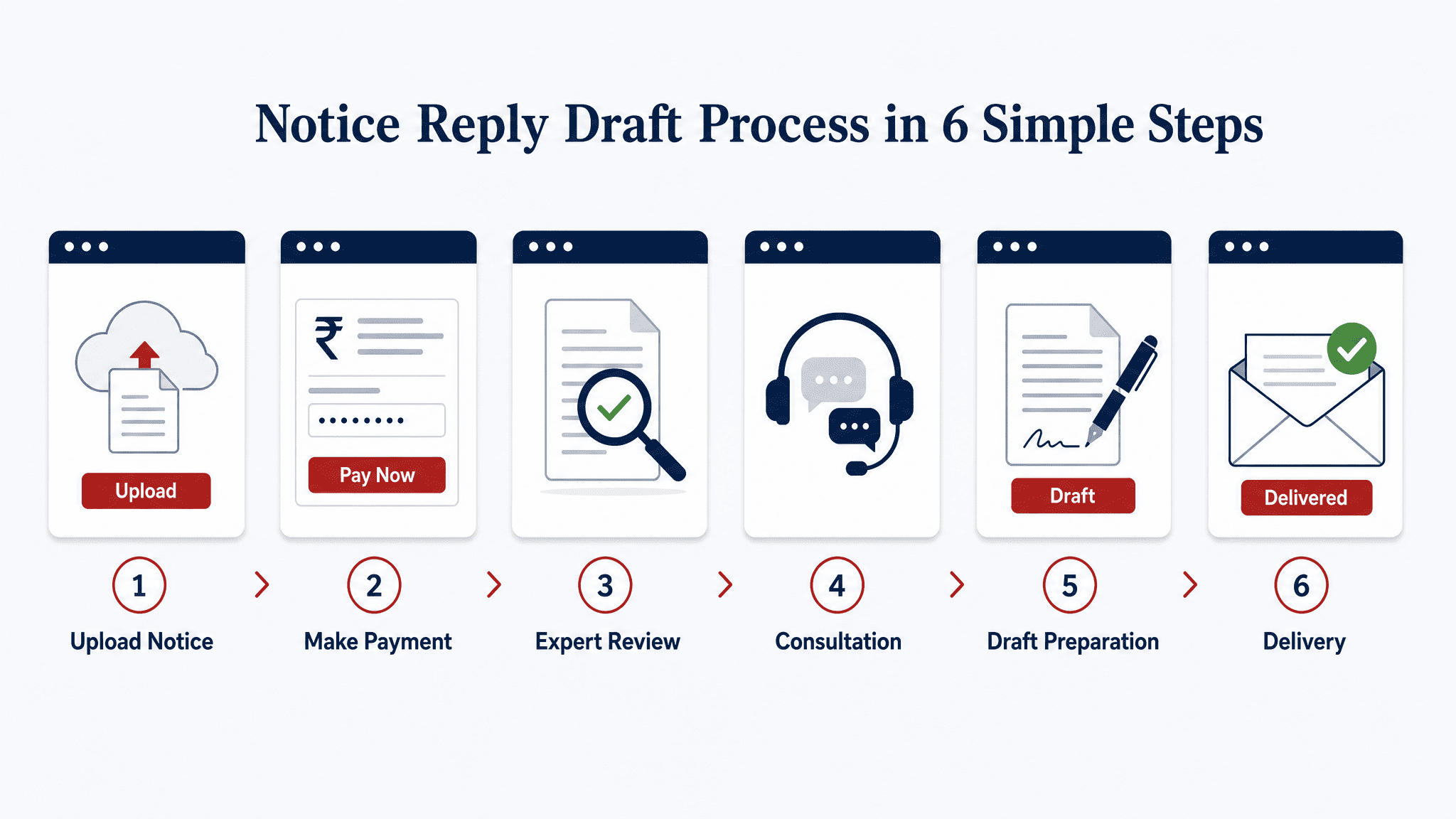 Notice Reply Draft Services process in 6 simple steps
