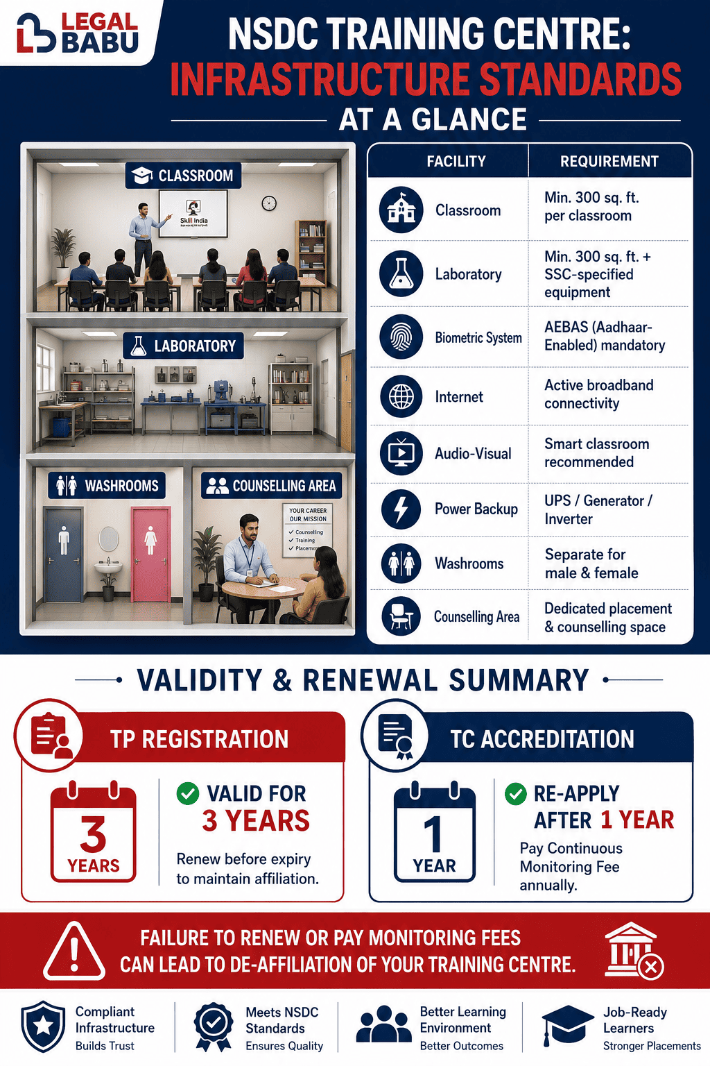 NSDC Training Centre infrastructure requirements