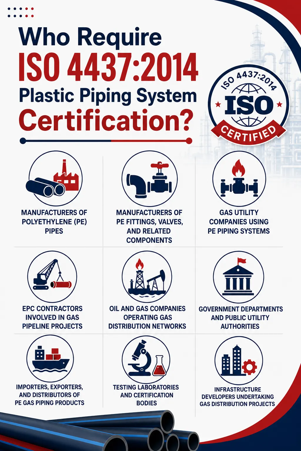 Who Require ISO 4437:2014 Certification