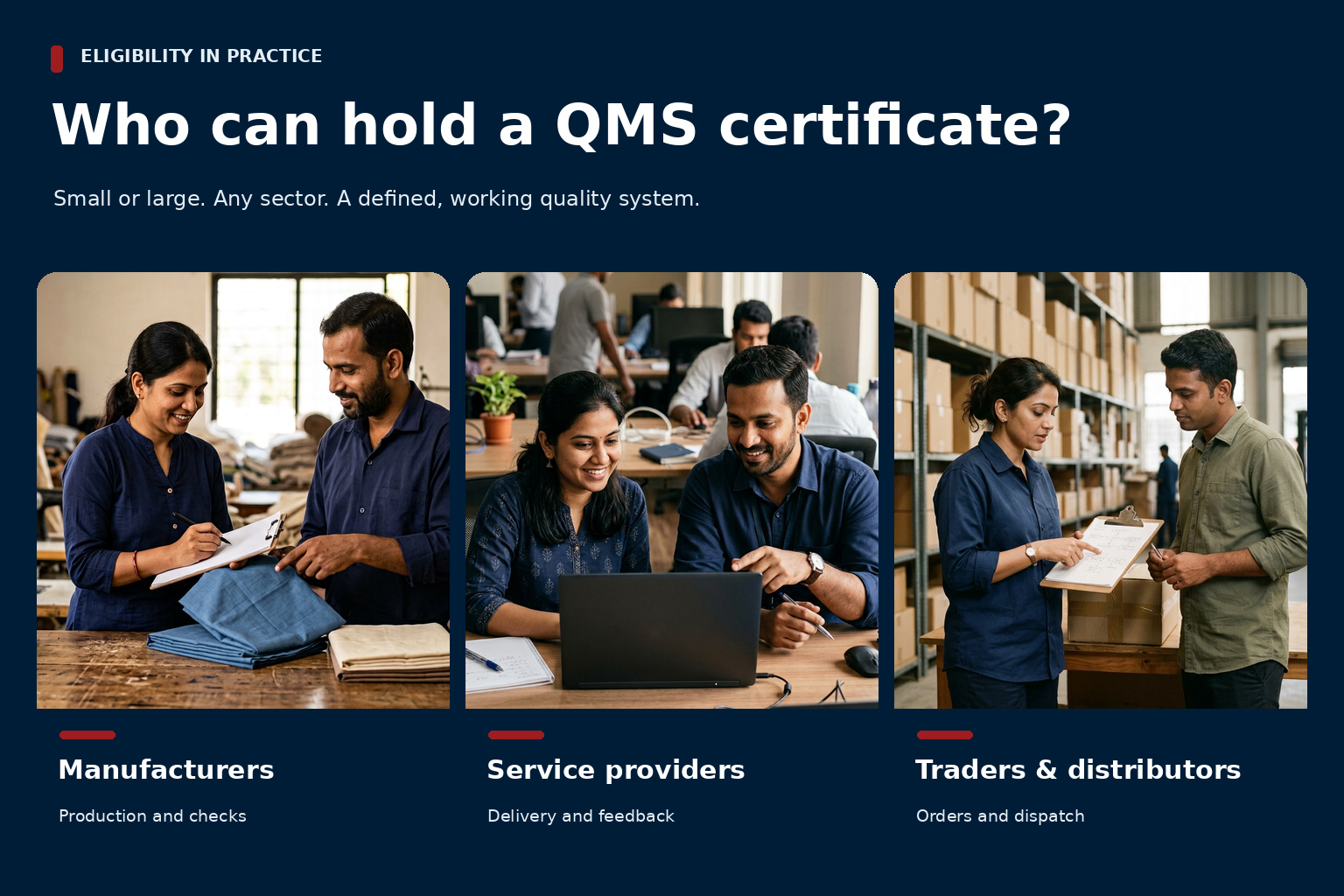 Who Can Hold A QMS certificate?