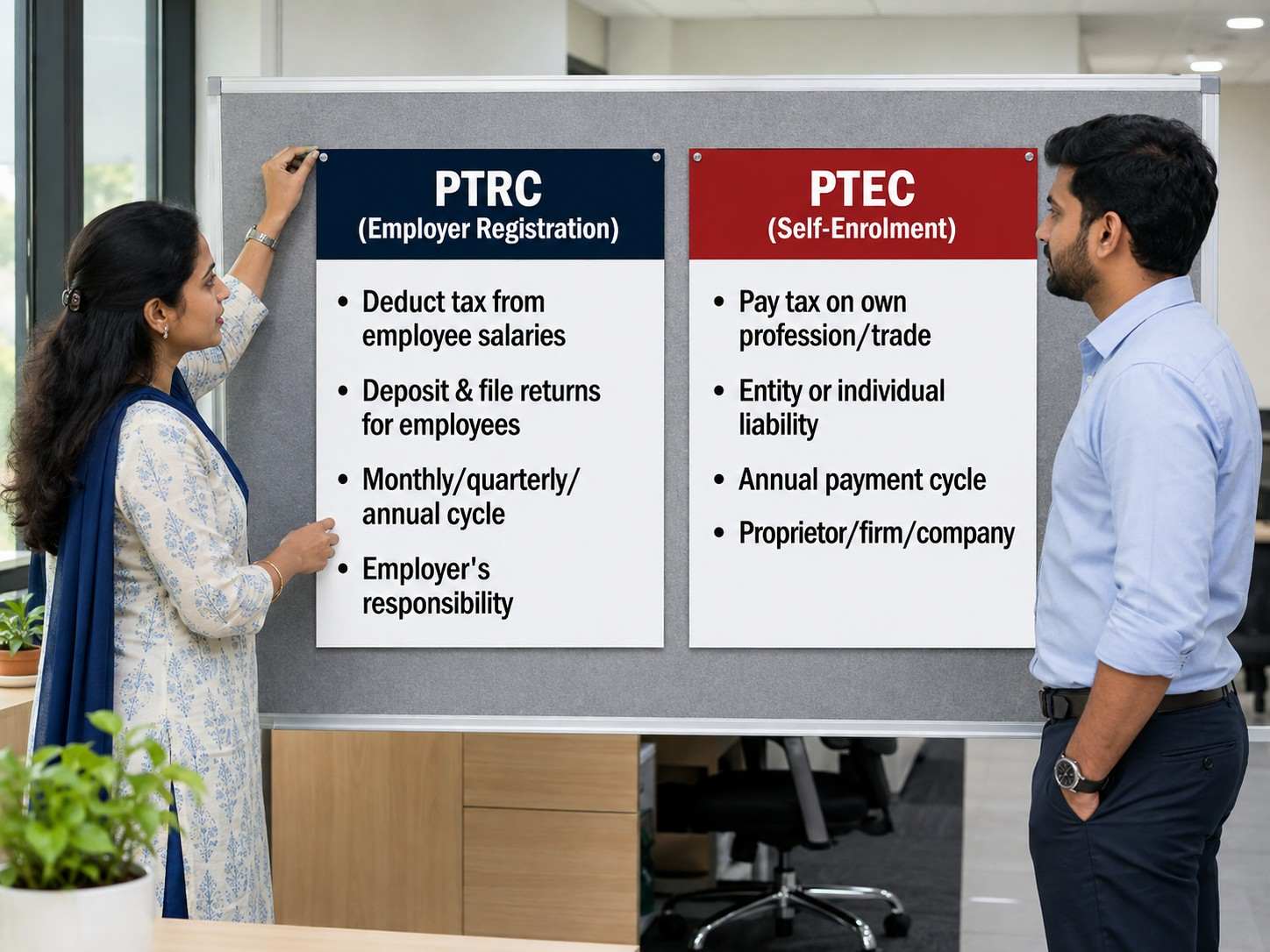 explaining PTRC and PTEC registration differences