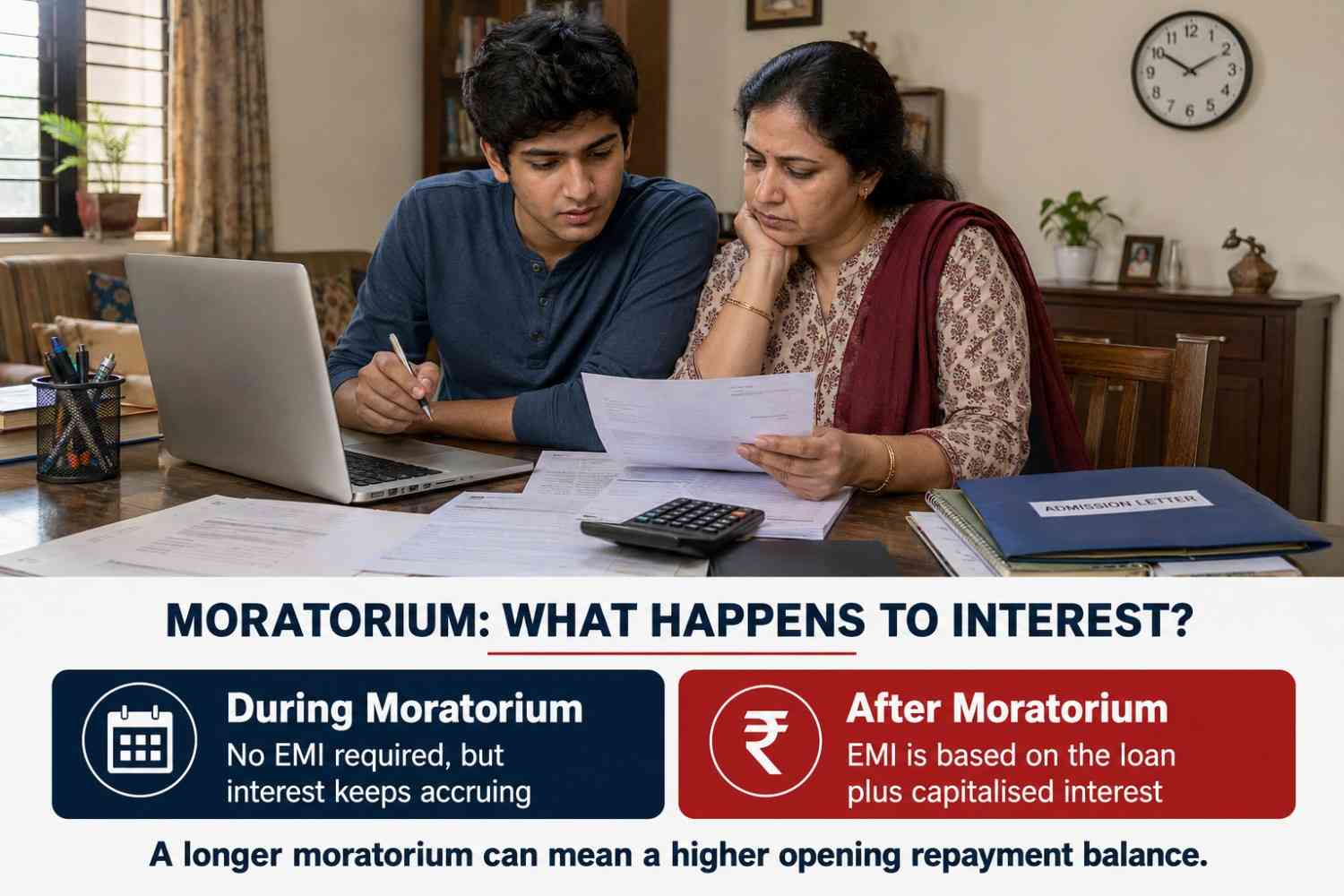 how interest accrues during the education loan moratorium period