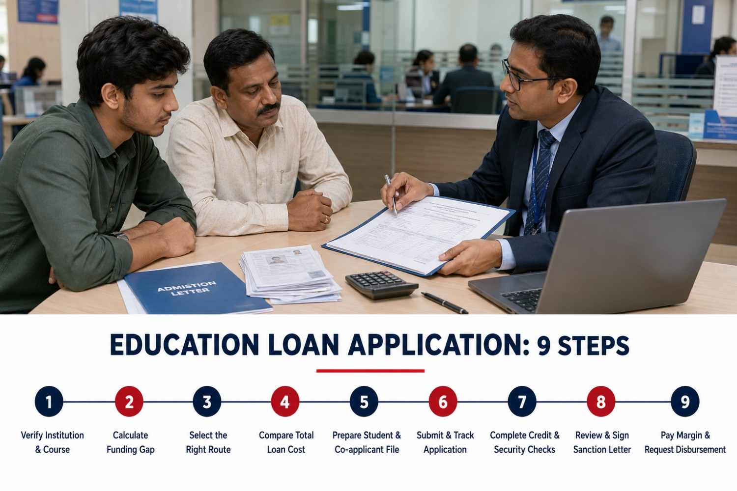 Education loan application steps