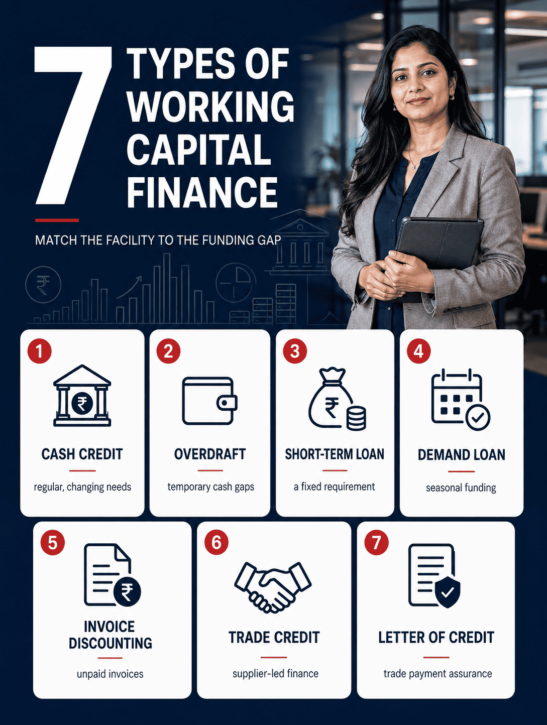 Types of working capital finance available to Indian businesses