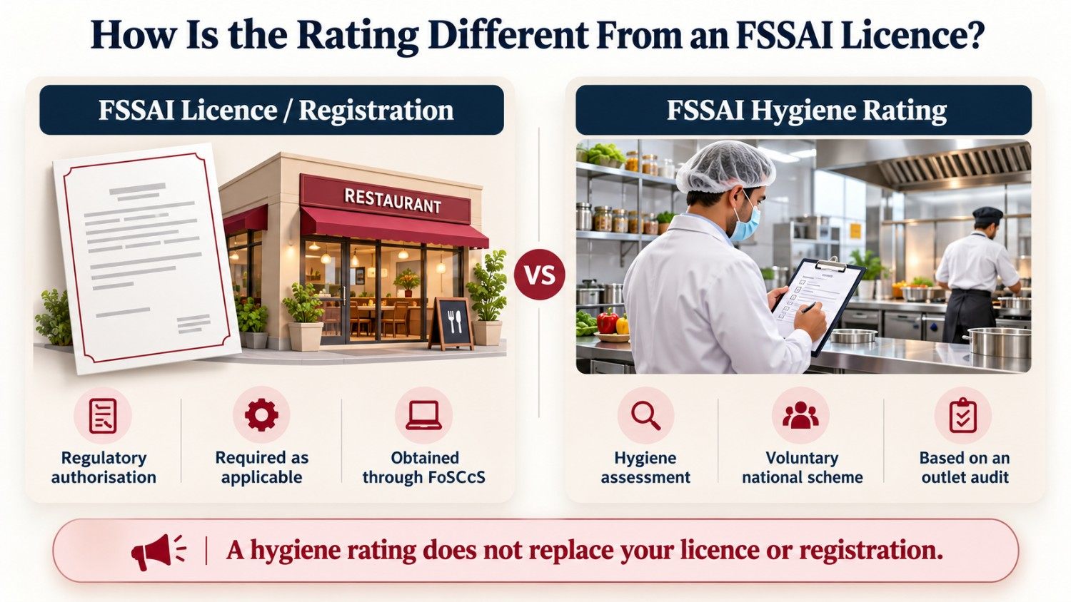 FSSAI licence vs hygiene rating