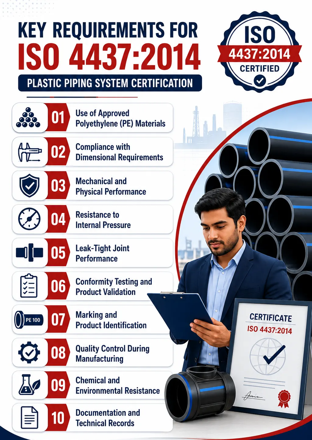 Key Requirements for ISO 4437:2014 Plastic Piping System Certification