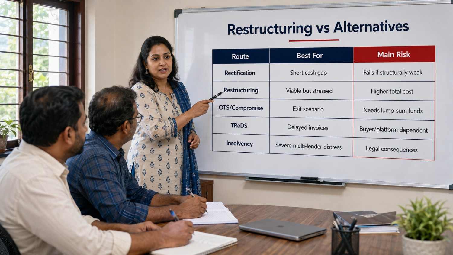 Restructuring versus other routes