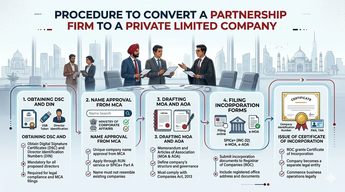 Procedure to Convert a Partnership Firm to a Private Limited